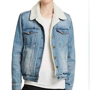 Pistola Cream Sherpa Lined Denim Jacket